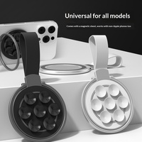 Support de téléphone magnétique en métal avec ventouse, 2 en 1, pliable, avec miroir, support universel pour doigts, pour iPhone et smartphones Android