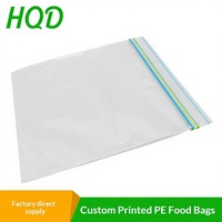 Sacs alimentaires transparents en PE en gros d'usine, refermables avec fermeture éclair, emballage jetable scellé, personnalisable, fabriqué à Dongguan