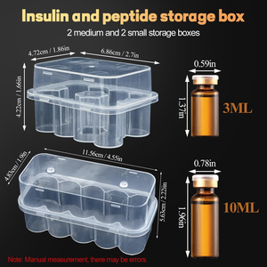 10ml 10cc Vaccine Bottle Packaging Storage <b>Box</b> Clear <b>Plastic</b> Vial <b>Box</b> Vial Holder Case for Peptide - Product Image 2