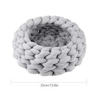 Panier pour animal de compagnie, tricoté à la main, en Polyester, meuble confortable, canapé épais, tricoté, nid grotte pour chat, maison pour animaux de compagnie