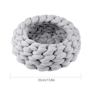 Cesta hecha a mano para mascotas, cama para gatos de ganchillo, muebles de poliéster, sofá de punto grueso, cueva para gatos, nido, casa para mascotas - Product Image 5