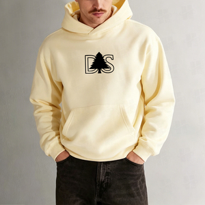 Sweat à capuche court pour homme, personnalisé avec broderie appliquée, en mélange coton-polyester doux, coupe ample à épaules tombantes, couleur unie, pour le sport - Product Image 5