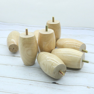Eucalyptus Wood Round Feet Egg Shaped 10mm Conical Furniture Legs Easy Installation Rustic Style Hardware Accessories - Product Image 2