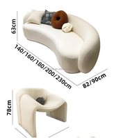 Sofá Moderno y Duradero de Terciopelo Esmerilado con Mechones, de Tres Plazas, en Forma de Arco, Color Crema, para Apartamento, Sala de Estar, Hotel y Hospital