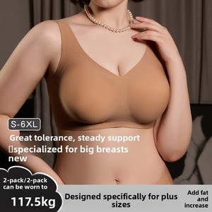 <span class=keywords><strong>Lencería</strong></span> de talla grande para <span class=keywords><strong>chicas</strong></span> con curvas, con alas laterales altas, gel suave, sin costuras e invisible bajo la ropa, sujetador ultra suave para mujer - Product Image 2