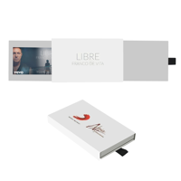 Carte de visite personnalisée en forme originale, design créatif, écran LCD noir de 2,4 pouces, 300 g, papier mémoire doré, style personnage de film ou de télévision