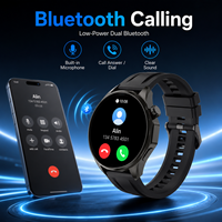 Montre connectée ronde de 1,52 pouce, double Bluetooth 5.3, appels, IP67, fréquence cardiaque, SpO2, suivi d'activité, charge magnétique, OEM ODM