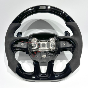 Con volante deportivo Piano-Black para <span class=keywords><strong>Dodge</strong></span> SRT Hell Cat Challenger Charger 2012 <span class=keywords><strong>2022</strong></span> con Alcantara para Hellcat con Led - Product Image 1