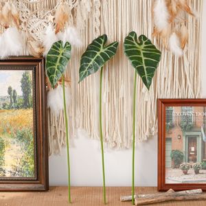Plante artificielle CallaFloral Alocasia verte en PVC pour décoration intérieure, branche unique MW20213 - Product Image 2