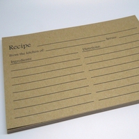 Impression numérique personnalisée Ingrédients alimentaires Record Card Art Paper Cartes de recettes avec boîte en carton