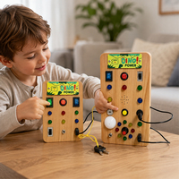 Lampe indicatrice, planche d'activités en bois, interrupteur LED USB, jouet éducatif sensoriel Montessori, entraînement de la motricité fine pour enfants