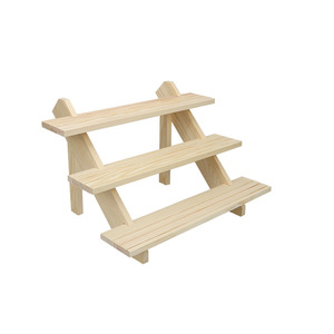 Soporte de exhibición de caja ciega Almacenamiento de escritorio multicapa y estante organizador estatuilla y muñeca estante de almacenamiento de paso de madera - Product Image 4