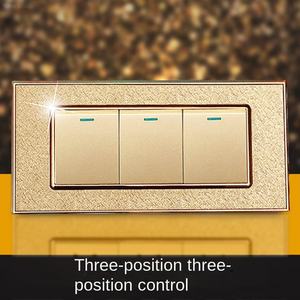 Interrupteur mural électrique à bouton-poussoir, design 2 groupes 1 canal, plaqué or acrylique, norme américaine, 2 groupes 2 pôles, homologué CE CB. - Product Image 3