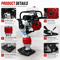 Compacteur vibrant autoporté avec moteur à essence 6,5 CV pour la construction routière et le compactage des sols