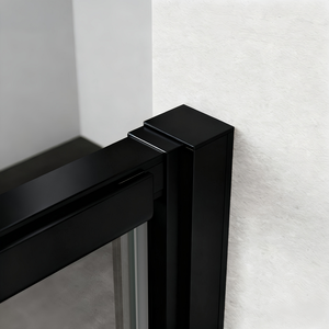 Puerta Plegable Interior de Vidrio Templado para Cuarto de Ducha, Marco de Aluminio Negro Mate, Cabina de Ducha Cuadrada de Vidrio - Product Image 5