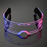 Lunettes de fête LED Cyberpunk |   Lunettes de soleil lumineuses pour les soirées en boîte de nuit |   Coiffe néon futuriste pour costume d'Halloween
