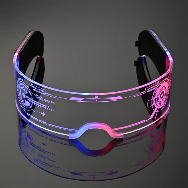 Cyberpunk LED Party Glasses | Glowing Luminous Sunglasses for Rave Nightclub | Futuristic Neon Headwear for Halloween Costume