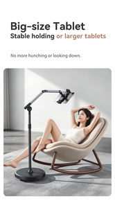 Soporte de Suelo para Tablet 2026 L63, Impermeable, Estable, con Rotación de 360°, Altura Ajustable, para <span class=keywords><strong>Cama</strong></span>, Compatible con iPad Pro 12.9 Pulgadas y Laptop - Product Image 4