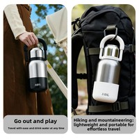 Thermos à vide moderne minimaliste à parois droites en acier inoxydable avec revêtement en titane, grande capacité, portable pour homme, idéal pour les voyages en extérieur