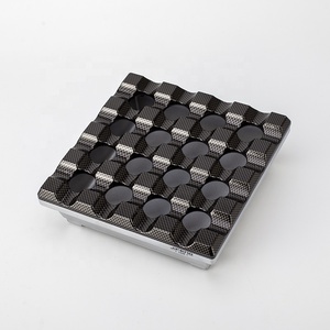 <span class=keywords><strong>Cendrier</strong></span> JF-2019N luxe JIFENG en fibre de carbone, 16 trous pour usage extérieur, coupe-vent, grande taille, carré, en métal, pour magasin de cigares - Product Image 1