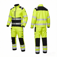 Combinaison de travail respirante, conforme aux normes ANSI Classe 1 et EN ISO Classe 2, avec réflecteurs LED, imperméable, pour charpentier, avec logo