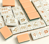 Tuiles de Mahjong Américaines de Luxe Fournies Directement par les Fabricants, Taille Standard 28mm, en Acrylique Imprimé, Personnalisables, Effet Écaille de Tortue Vintage