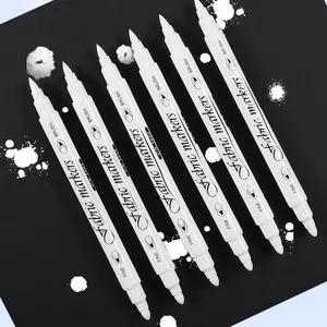 Twin Tip Stof Pen T-shirt Pen Witte Kleur Textiel Marker Voor Diy Arts