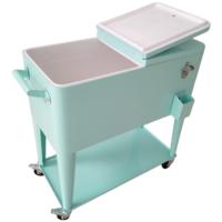 Chariot isotherme vintage 73L en métal avec roues pour garder les boissons fraîches lors de vos fêtes