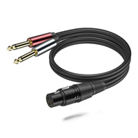 Câble répartiteur audio en Y 3 broches XLR mâle vers double jack TS 6,35 mm (1/4 pouce) pour mixeur, amplificateur, guitare, haut-parleur