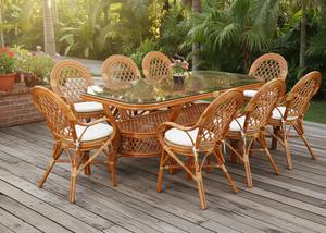 Juego de Comedor de Ratán JAVA para Muebles Comerciales, Diseño Moderno para Hoteles y Restaurantes, Uso en Exteriores con Mesa Larga - Product Image 6