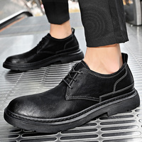 Sepatu Kulit Sapi Asli Ukuran Besar 38-46 Model Rendah Trendy Berkualitas Tinggi untuk Pria