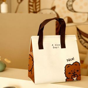 Colorful Non-woven Insulated Takeaway Cooler Bag with Zipper Closure for Wine and Milk Tea Lunch - Product Image 2