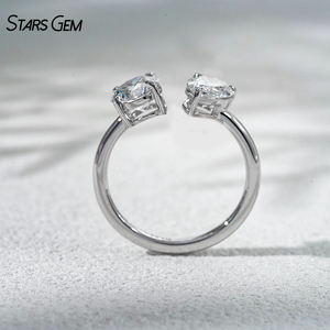 Anillo de Compromiso Ajustable de Oro Sólido de 10K StarsGem con Diamante Cultivado en Laboratorio IGI de 2.0CTW E VS, Corte Pera, Bañado en Rodio, Diseño Moderno - Product Image 3