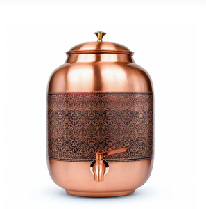 Ensemble de distributeur d'eau en cuivre de 5 litres |   Pot/Matka en cuivre pur à 100% avec couvercle en laiton anti-fuite préinstallé - Product Image 6