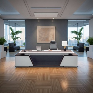 Table de <span class=keywords><strong>bureau</strong></span> exécutive moderne directe d'<span class=keywords><strong>usine</strong></span> <span class=keywords><strong>bureau</strong></span> d'ordinateur en mélamine en forme de L pour immeuble de bureaux meubles de direction élégants - Product Image 2