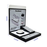 Rak Display Headset Akrilik Modern 3mm Desain Bebas Custom dengan Lampu LED Putih, Definisi Tinggi, UV, Nirkabel, Cetak Logo Headphone