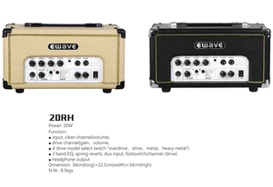 Tête de <span class=keywords><strong>guitare</strong></span> avec effets et puissance de sortie de réverbération 20w Accessoires pour instruments de musique 20RH - Product Image 3