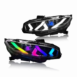 Faros Delanteros Modificados y Mejorados para Honda Civic Décima Generación 2016-2021, Faros Delanteros de Arcoíris Fluidos con Control por Aplicación - Product Image 3
