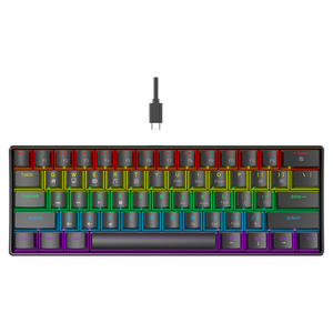 Teclado Mecánico K61 de 61 Teclas, Interruptores Azules, Rojos, Marrones y Negros, Retroiluminación RGB, Anti-Ghosting, Teclado para Juegos con Cable Desmontable - Product Image 1
