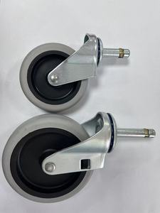 Banda de rodadura TPR de <span class=keywords><strong>4</strong></span> pulgadas con cojinete de rueda lisa, anillo de agarre, vástago de anillo de fricción, rueda giratoria, rueda giratoria para fregona, carro de agua - Product Image 5