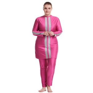 Burkinis décontractés pour femmes, grande taille, ultra-larges, color-block, conservateurs, anti-UV, en mousseline, en stock usine - Product Image 6