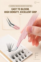 Pince à épiler professionnelle Fubowen pour cils, logo personnalisé gratuit, rose, préhension parfaite pour les cils, pince à épiler à pointe en fibre