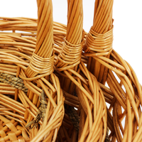 Panier à fleurs en osier, économique, à poignée haute, pour le rangement des fruits