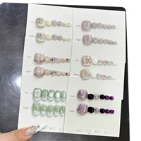 Uñas Postizas de Lujo Hechas a Mano con Efecto Ojo de Gato, Reutilizables, Acrílicas, Juego de 10 Piezas, Venta al por Mayor de Fábrica, Etiqueta Privada Personalizada