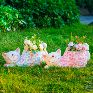 กระถางดอกไม้<span class=keywords><strong>แมว</strong></span>น่ารักและโชคดีตกแต่งสวนอย่างสร้างสรรค์ลานกลางแจ้งและระเบียงเครื่องประดับสวนกระถางดอกไม้ - Product Image 4