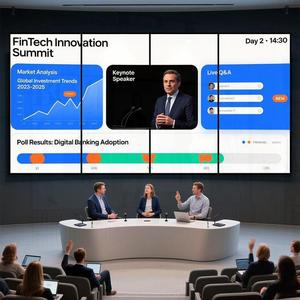 แผงหน้าจอ LED 3M X 4M, ผนังห้องควบคุมวิดีโอห้องประชุมและศูนย์บัญชาการป้ายและการแสดงดิจิทัลในอุดมคติ - Product Image 1