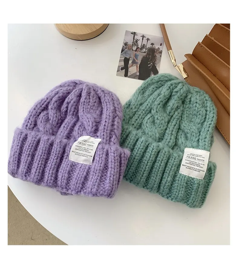Winter Beanie Hats for Women Knit Caps Ins Fashion Keep Warm Couple Caps Lady Thread Knitted Beanie Cold Twist Female Bonnet