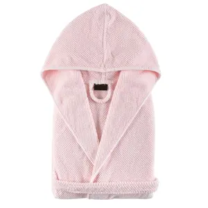 Accappatoio per bambini in cotone rosa di alta qualità con cappuccio per bambini e bambini in cotone spesso accappatoio può essere personalizzato con logo
