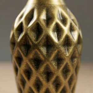 Vase à fleurs en métal doré de qualité supérieure, finition laiton antique, texture diamant, décoration de luxe pour la maison, objet décoratif - Product Image 3
