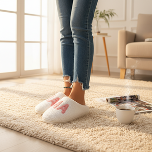 รองเท้าแตะในบ้าน J&B 2025 รุ่นพิมพ์ลายสำหรับฤดูหนาว น้ำหนักเบา ผ้าฝ้ายด้านบนบุขนนุ่ม พื้นรองเท้ากันลื่น นุ่มสบาย เหมาะสำหรับคุณแม่ - Product Image 2